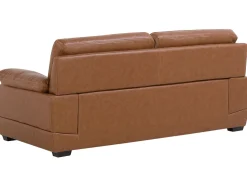 3 Seater Leather Sofa Golden Brown Horten