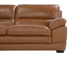 3 Seater Leather Sofa Golden Brown Horten