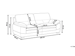 3 Seater Leather Sofa Golden Brown Horten