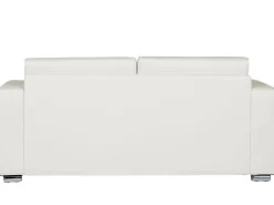 3 Seater Leather Sofa White Helsinki