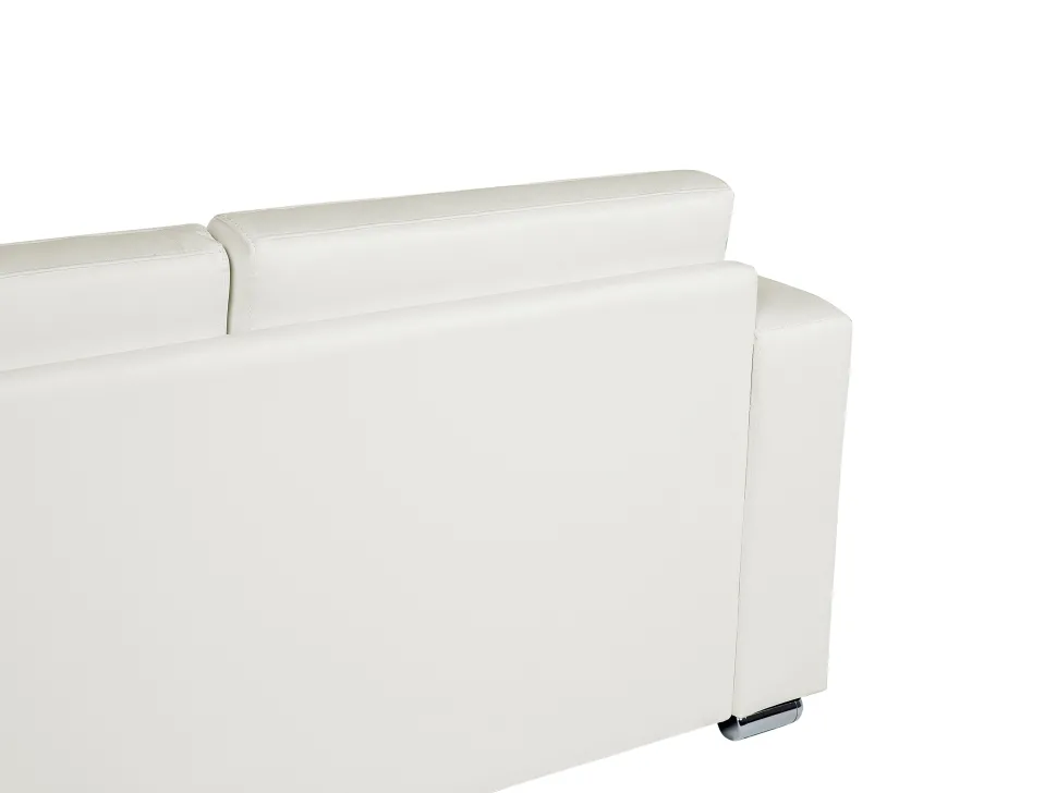 3 Seater Leather Sofa White Helsinki
