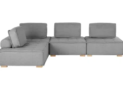 4 Seater Modular Fabric Corner Sofa Grey Tibro