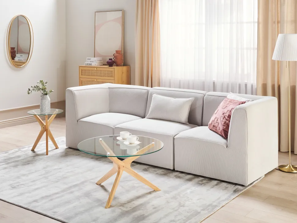 3 Seater Modular Jumbo Cord Sofa Off White Lemvig