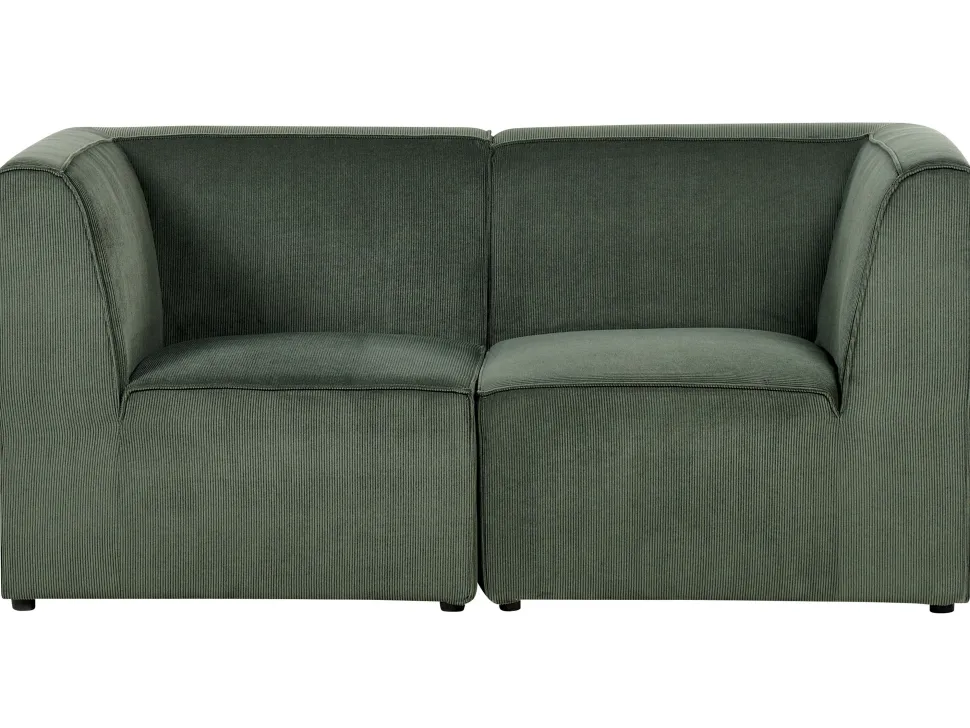 2 Seater Modular Jumbo Cord Sofa Dark Green Lemvig