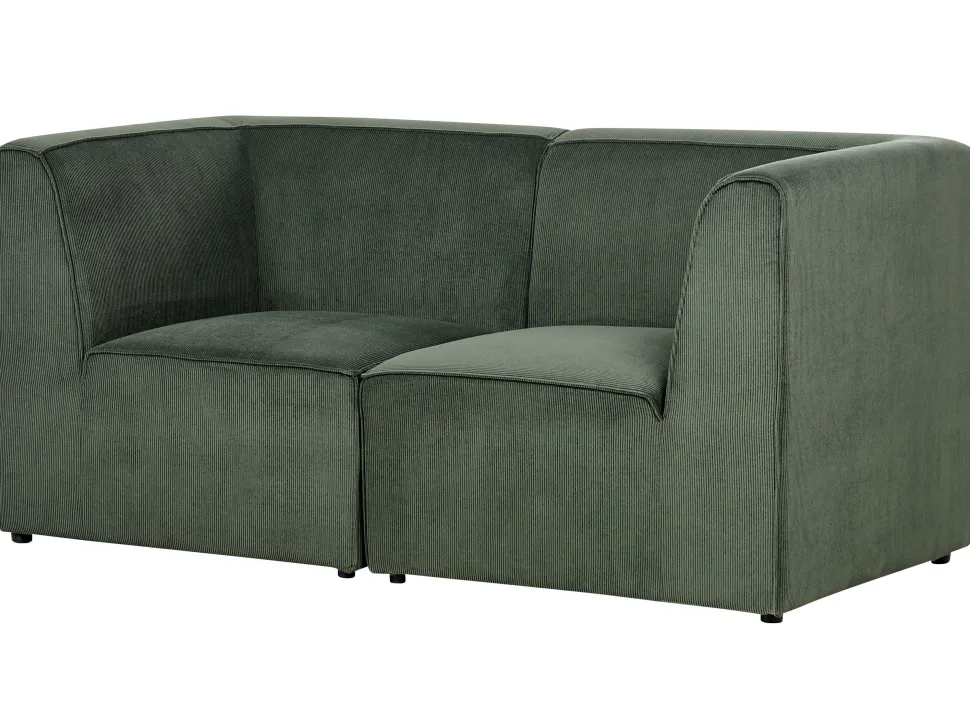2 Seater Modular Jumbo Cord Sofa Dark Green Lemvig