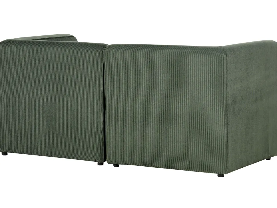 2 Seater Modular Jumbo Cord Sofa Dark Green Lemvig