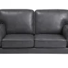 2 Seater Sofa Faux Leather Grey Lokka