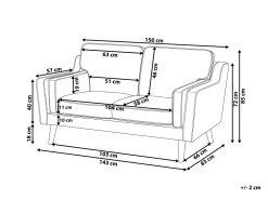 2 Seater Sofa Faux Leather Grey Lokka