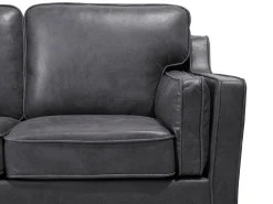 2 Seater Sofa Faux Leather Grey Lokka
