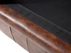 3 Seater Sofa Faux Leather Golden Brown Chesterfield