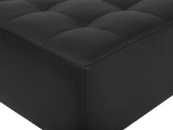 6 Seater U-Shaped Modular Faux Leather Sofa With Ottoman Black Aberdeen