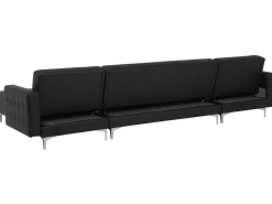 5 Seater U-Shaped Modular Faux Leather Sofa Black Aberdeen