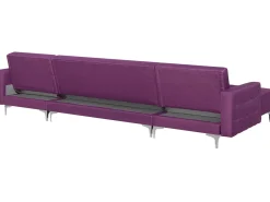 5 Seater U-Shaped Modular Fabric Sofa Purple Aberdeen