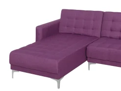 5 Seater U-Shaped Modular Fabric Sofa Purple Aberdeen