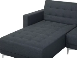 6 Seater U-Shaped Modular Fabric Sofa Dark Grey Aberdeen