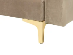 5 Seater U-Shaped Modular Velvet Sofa Sand Beige Aberdeen