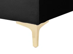 5 Seater U-Shaped Modular Velvet Sofa With Ottoman Black Aberdeen