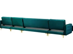6 Seater U-Shaped Modular Velvet Sofa Teal Aberdeen