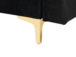 6 Seater U-Shaped Modular Velvet Sofa Black Aberdeen
