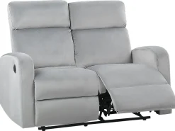 2 Seater Velvet Electric Recliner Sofa Light Grey Verdal