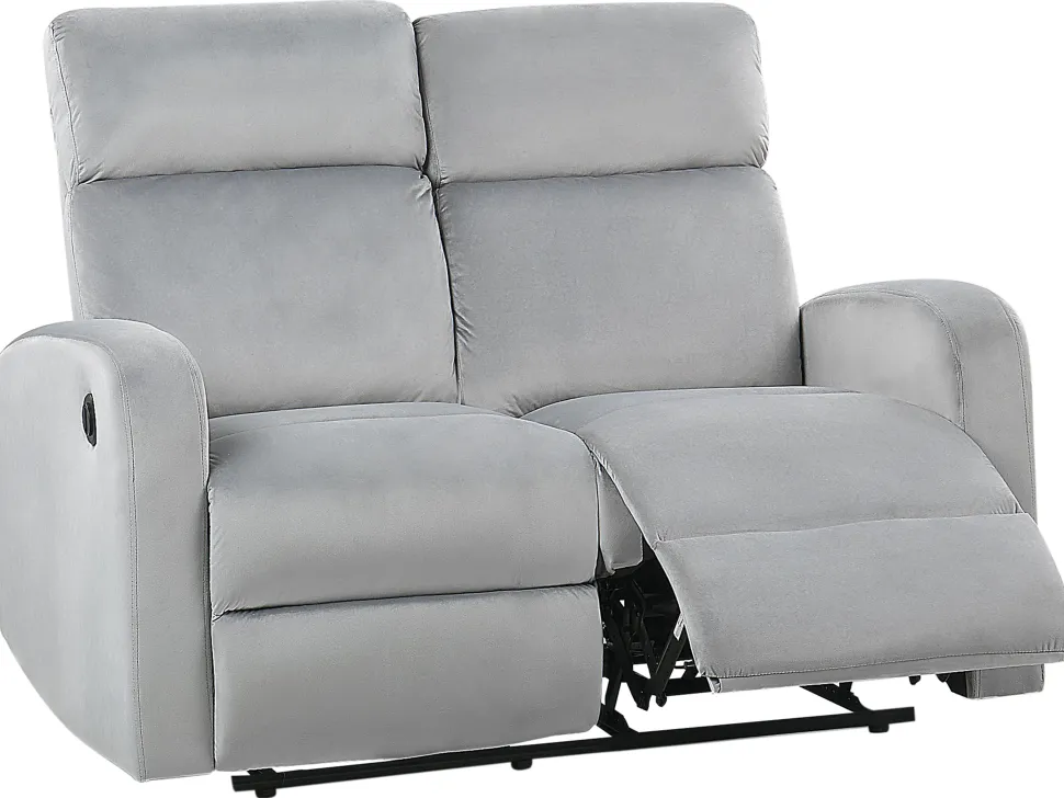 2 Seater Velvet Electric Recliner Sofa Light Grey Verdal
