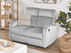 2 Seater Velvet Electric Recliner Sofa Light Grey Verdal