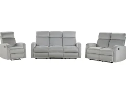 2 Seater Velvet Electric Recliner Sofa Light Grey Verdal