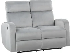 2 Seater Velvet Electric Recliner Sofa Light Grey Verdal