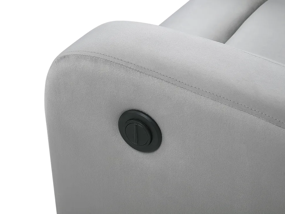2 Seater Velvet Electric Recliner Sofa Light Grey Verdal