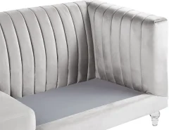 3 Seater Velvet Fabric Sofa Light Grey Arvika