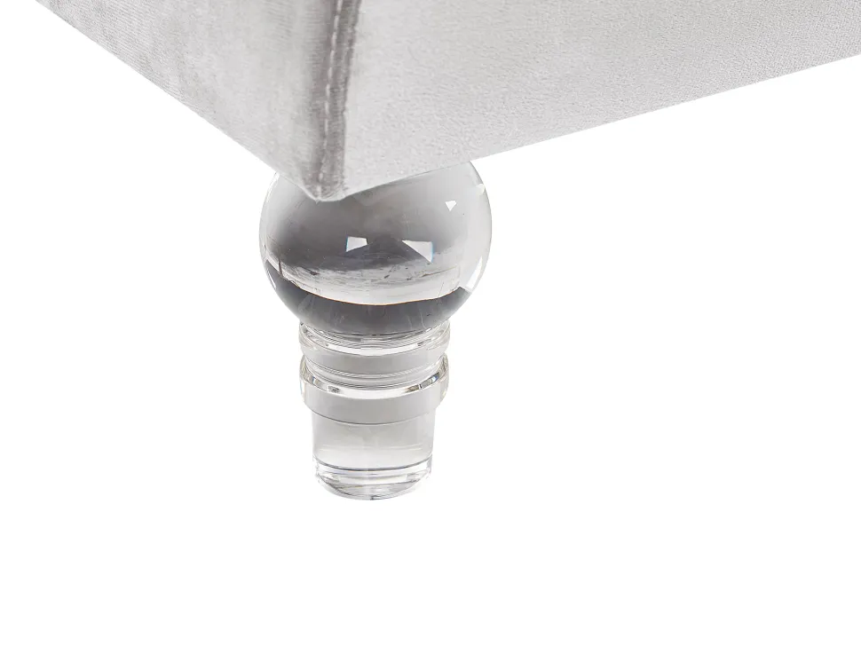 3 Seater Velvet Fabric Sofa Light Grey Arvika