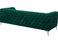 3 Seater Velvet Fabric Sofa Emerald Green Sotra