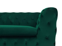 3 Seater Velvet Fabric Sofa Emerald Green Sotra