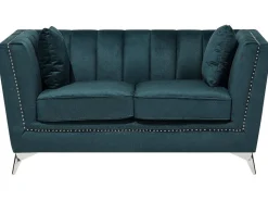 2 Seater Velvet Fabric Sofa Teal Gaula