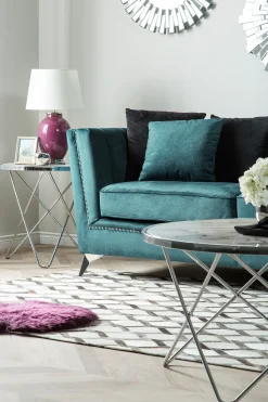 2 Seater Velvet Fabric Sofa Teal Gaula