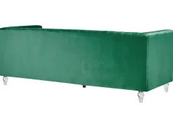 3 Seater Velvet Fabric Sofa Green Arvika