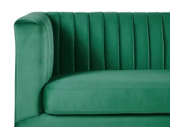 3 Seater Velvet Fabric Sofa Green Arvika