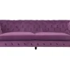 3 Seater Velvet Fabric Sofa Purple Sotra