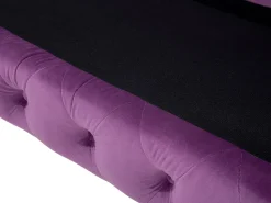 3 Seater Velvet Fabric Sofa Purple Sotra