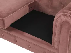 3 Seater Velvet Fabric Sofa Pink Chesterfield
