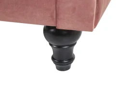 3 Seater Velvet Fabric Sofa Pink Chesterfield