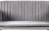 2 Seater Velvet Kitchen Sofa Grey Taby