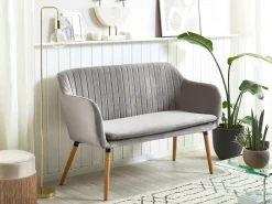 2 Seater Velvet Kitchen Sofa Grey Taby