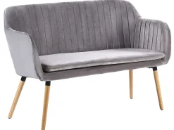2 Seater Velvet Kitchen Sofa Grey Taby