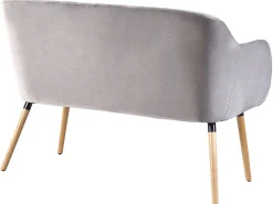 2 Seater Velvet Kitchen Sofa Grey Taby