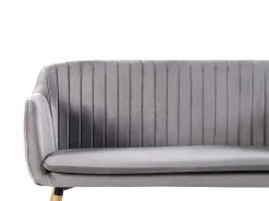 2 Seater Velvet Kitchen Sofa Grey Taby