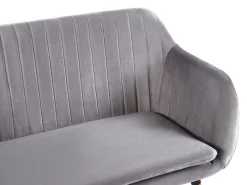 2 Seater Velvet Kitchen Sofa Grey Taby