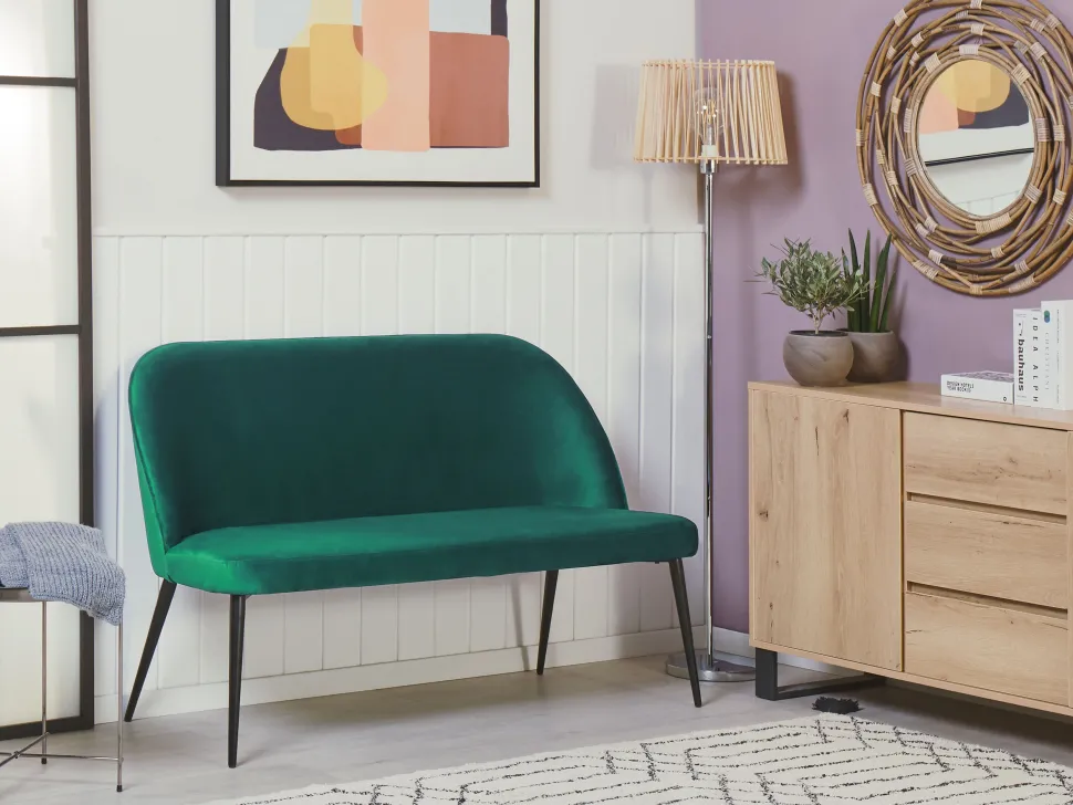 2 Seater Velvet Kitchen Sofa Green Osby