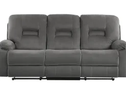 3 Seater Velvet Led Electric Recliner Sofa With Usb Port Grey Bergen