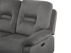3 Seater Velvet Led Electric Recliner Sofa With Usb Port Grey Bergen